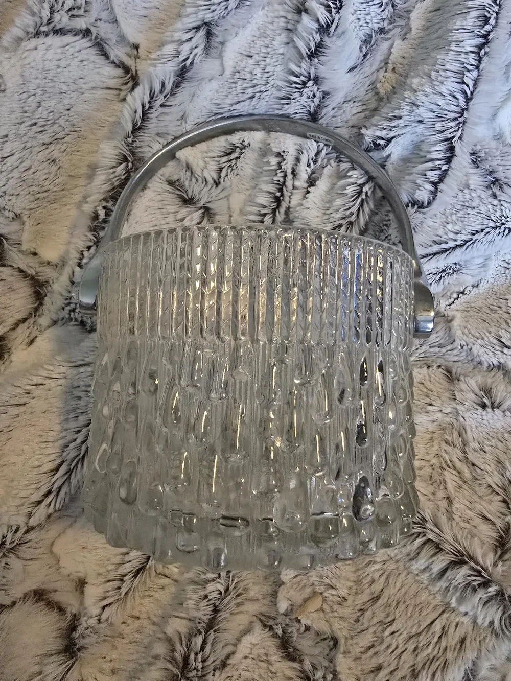 Vintage Teleflora Made In France Glass Ice Bucket Vase 5x4 EUC